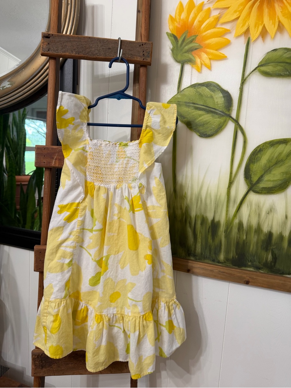 GAP Yellow and White Floral Smocked Sundress for Girls